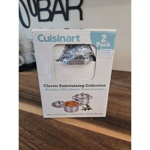 Cuisinart 2 Pack Stainless Mini Dutch Oven Servers Classic Entertaining 7MS2-32